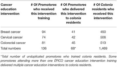 What About Promotores? Promotores' Psychosocial Determinants That Influenced the Delivery of a Cervical Cancer Education Intervention to Hispanics